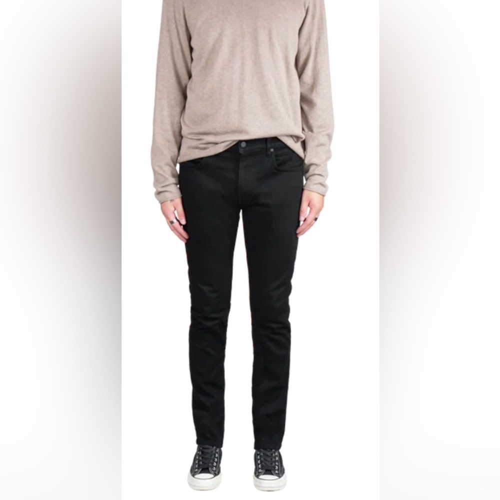 Men's Skinny Slim Jeans Stretch Jet Black (33/32)